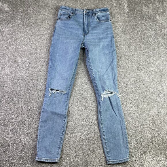 Abercrombie & Fitch Jeans Women’s 27X28 Blue Super Skinny Ankle High Rise Light - Picture 1 of 11